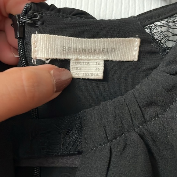 Springfield Womens Dress Small Black Lace Crochet Sleeveless Classic - Picture 4 of 7